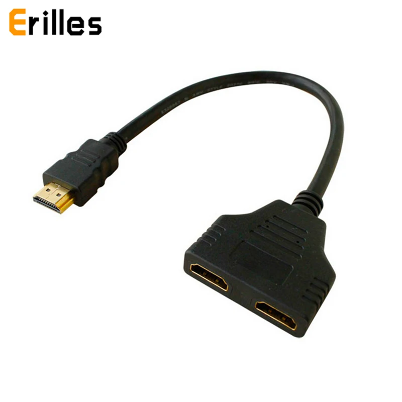 2 порта Y HDMI сплиттер 1080P v1.4 папа двойной Женский Кабель адаптер 1 в выхода