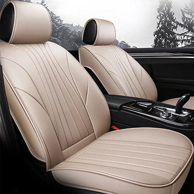 beige 3D Leather car seat cover for hyundai tucson santa fe getz solaris creta kona lantra i40 elantra terracan all models 5 seat - Название цвета: beige