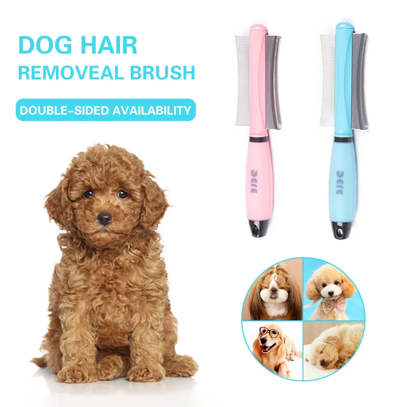 

2 In 1 Pet Grooming Comb With Double Sided Needle Combs Pets Hair Remover Brush For Cat Fur Shedding Trimming Cleaning Supplies