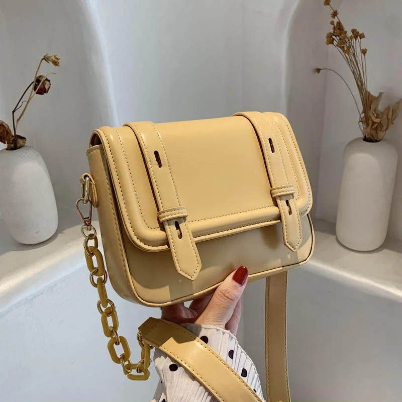 

2021 New Summer Fashion Casual Ladies Bags and Shoulder Bags, Suitable for Ladies' Solid Color Messenger Small Square Bags