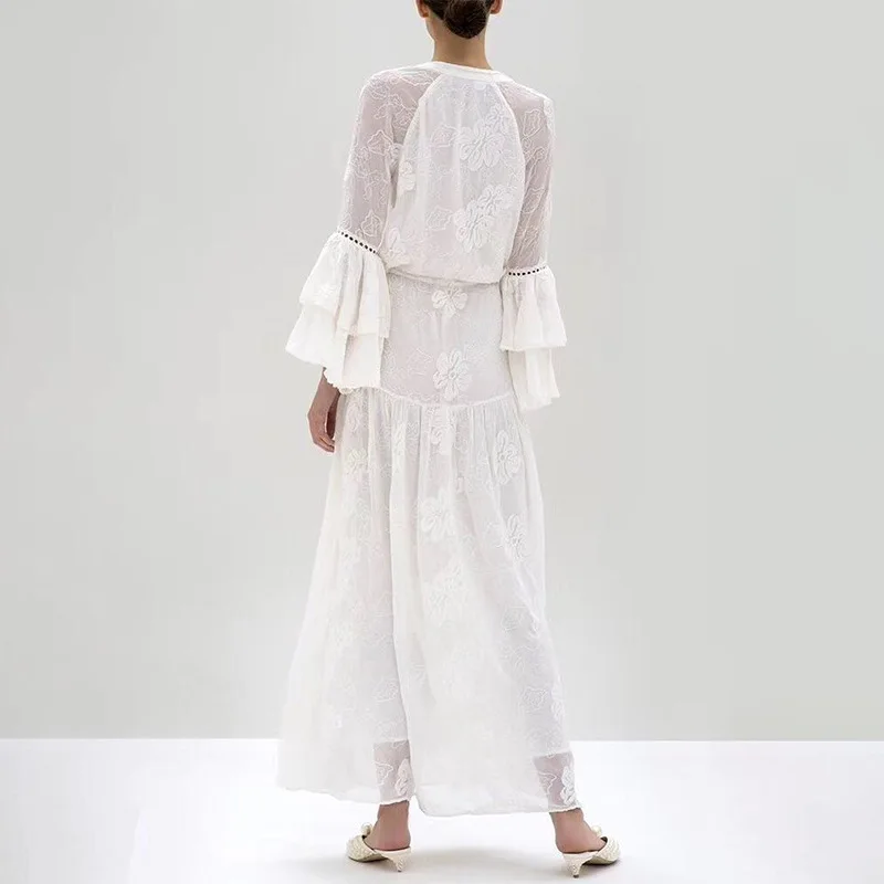 Новое Роскошное дизайнерское женское миди длинное платье Сексуальное Кружевное