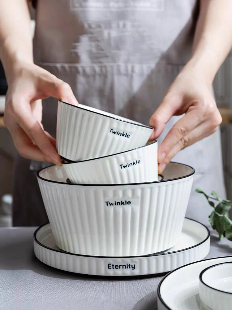 Керамическая тарелка для стейка столовая посуда в скандинавском стиле миска