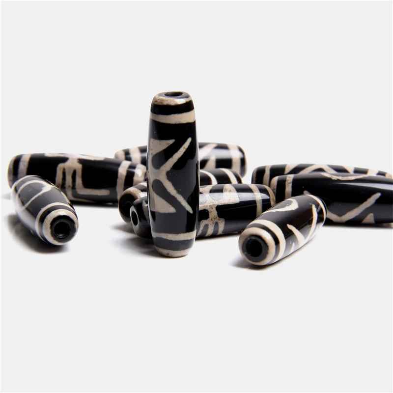 Бусины черного агата Будда для молитвы 28 мм Овальный натуральный Тибетский