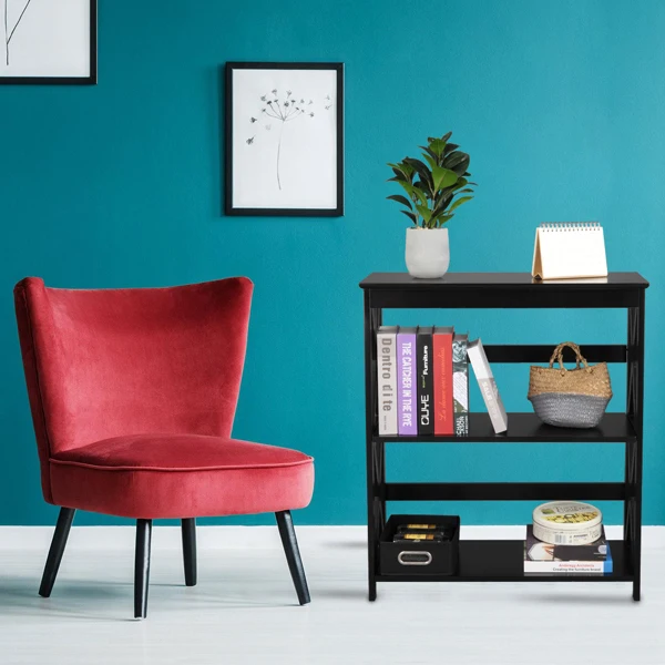 3-Tier Ladder Bookcase Storage Rack Wood Shelf Modern shelf Brown Color | Дом и сад