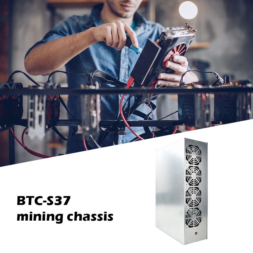 btc s37 d37 t37 mining case bitcoin crypto miner chassis 8 gpu low power motherboard with 4 fan 8gb ram msata ssd ethereum miner free global shipping