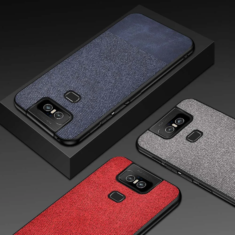 Чехол для Asus Zenfone 6 ZS630KL Мягкий бампер роскошный тканевый чехол задняя крышка из