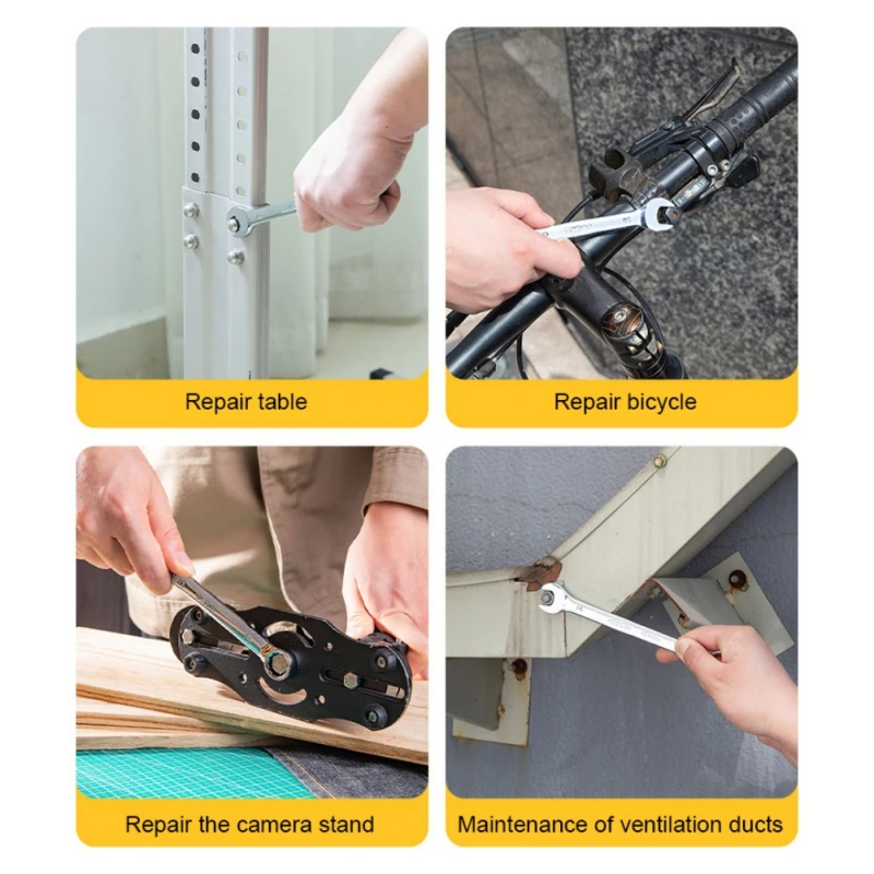 

Deli 6Pcs/Set Dual Purpose Wrench Set 8-15mm Forging Of Chrome Vanadium Steel Strong And Durable NEW