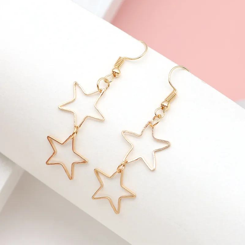 

2021 Gothic Tassel Geometry Metal Star Earrings Exquisite Charm Simplicity Temperament Ear Studs for Women Jewelry Gifts