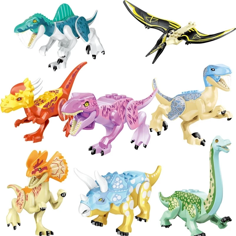 

Friends Assemble Building Blocks Jurassic Dinosaur Moc Model World Triceratops Tyrannosaurus Toys Children Animal City Bricks