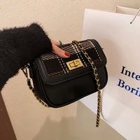 small pu leather plaid underarm crossbody bags for women 2022 new luxury lady shoulder purses handbags