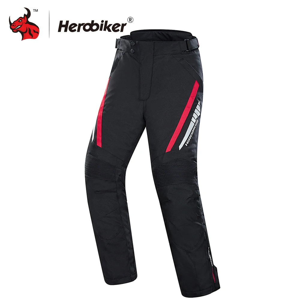 

Брюки HEROBIKER мужские мотоциклетные, водонепроницаемая одежда для езды на мотоцикле, зимние защитные штаны
