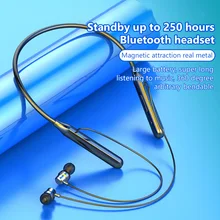 Bluetooth Neckband Headphones 9D Stereo Sound In Ear Sport Earphones Magnetic Noise Reduction Wireless Headset with Mic