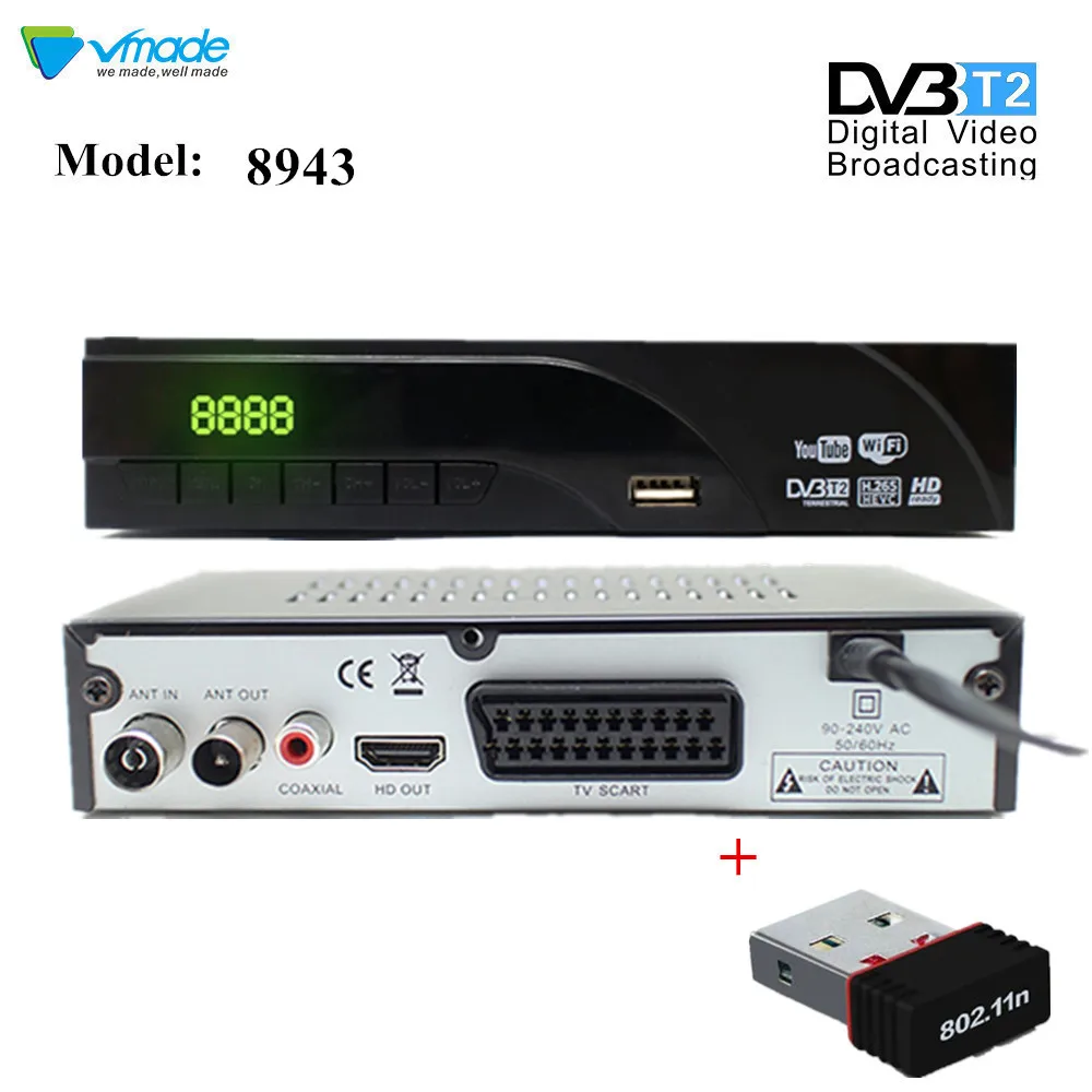 Новейший DVB-T2 наземный цифровой приемник поддерживает Dolby AC3 H.265/HEVC DVB-T h265 hevc dvb t2 горячая Распродажа Европа с USB wifi
