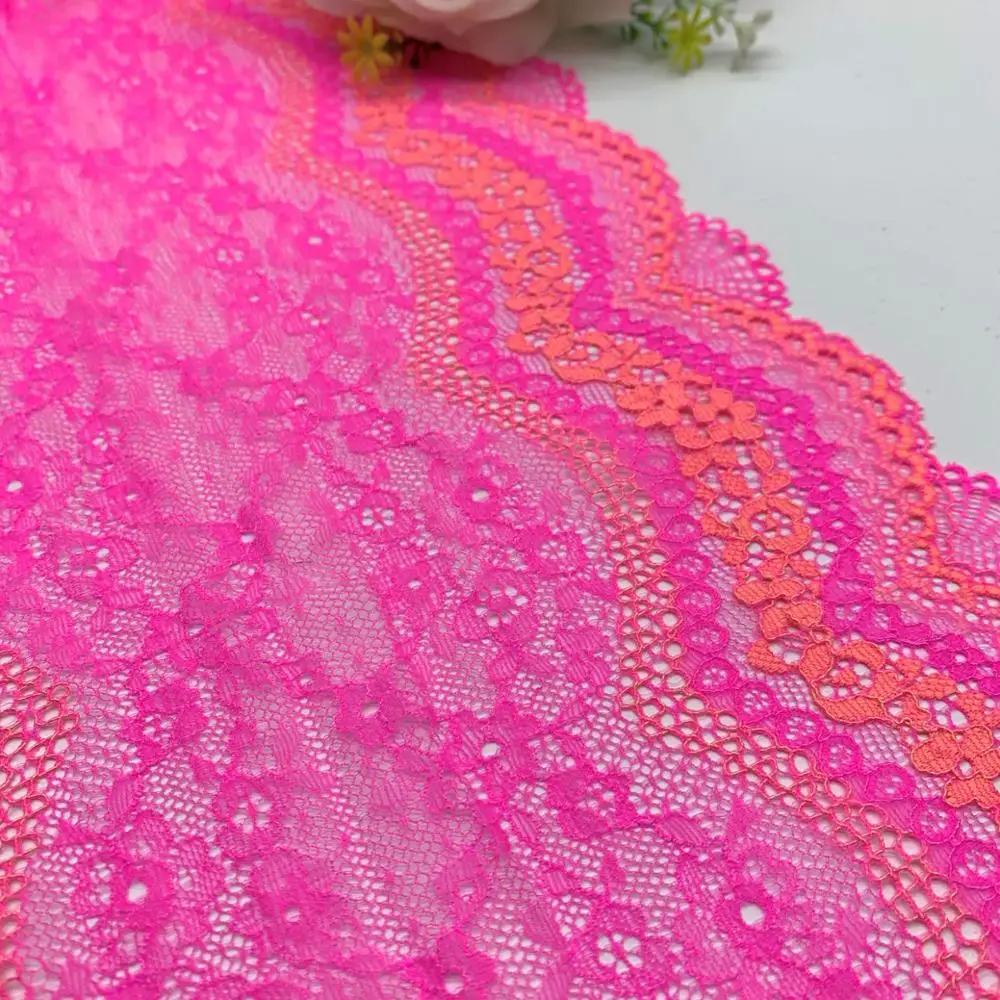 3y/lot 2 colors 24cm Stretch Lace Fabric Pink DIY Crafts Sewing Supplies Decoration Accessory For Garments Underware Lace Trim