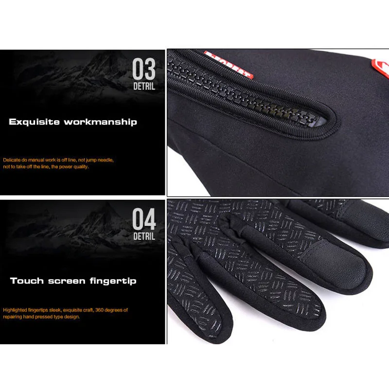 Водонепроницаемые зимние теплые перчатки для мужчин и женщин лыжные