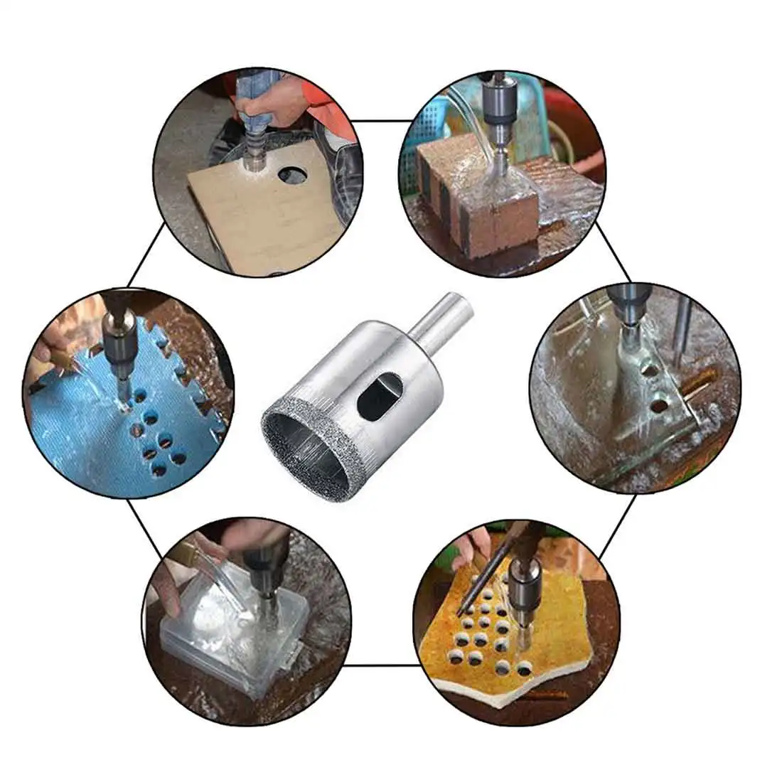 

10pcs/ 11pcs/ 15pcs/ 16pcs Diamond Coated Drill Bit 4-60mm for Tile Marble Glass Ceramic Hole Saw Drill Diamond Core Bit