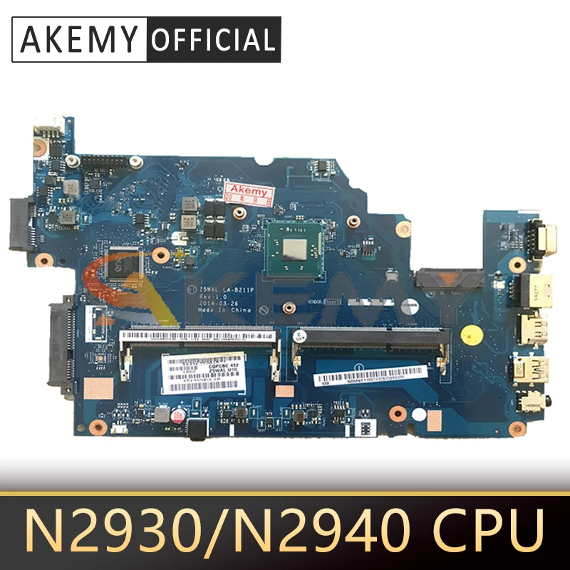 

Материнская плата Z5WAL E5-511 для ноутбука Acer Aspire LA-B211P, материнская плата с процессором Intel N2930/N2940, DDR3L 100%, полностью протестирована