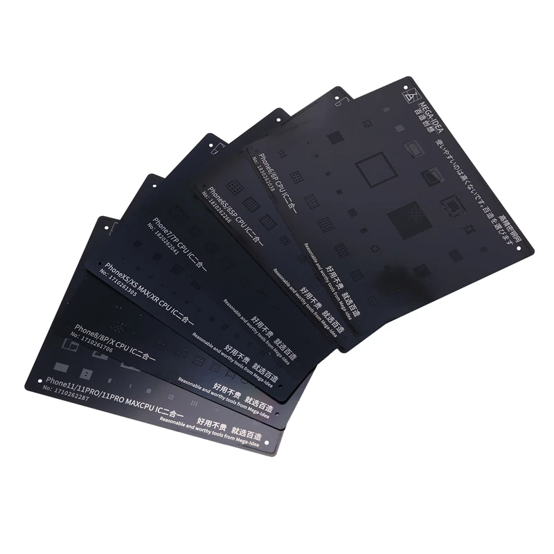 

Black Steel BGA Reballing Stencil Kit for iPhone 11 11Pro XS XS MAX X 8P 8 7P 7 6S 6 IC Chip Tin Planting Soldering Net