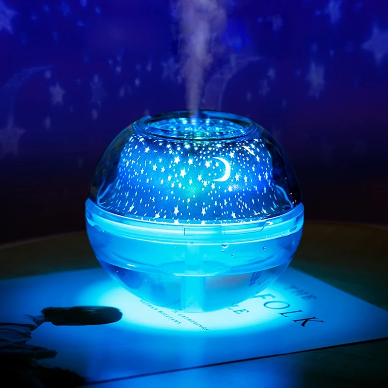 Usb Crystal Night Lamp Projector 500Ml Air Humidifier Desktop Aroma Diffuser Ultrasonic Mist Maker Led Light For Home | Бытовая техника