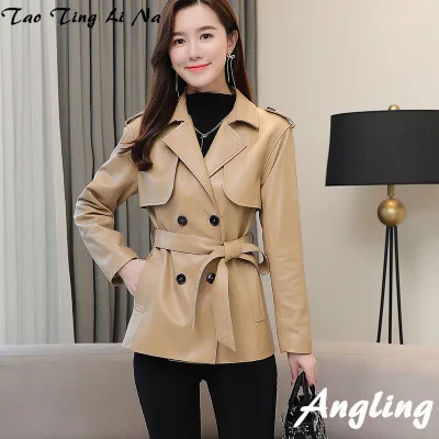 Tao Ting Li Na Women Spring Genuine Real Sheep Leather Jacket R42