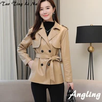 2020 women spring genuine real sheep leather jacket r42