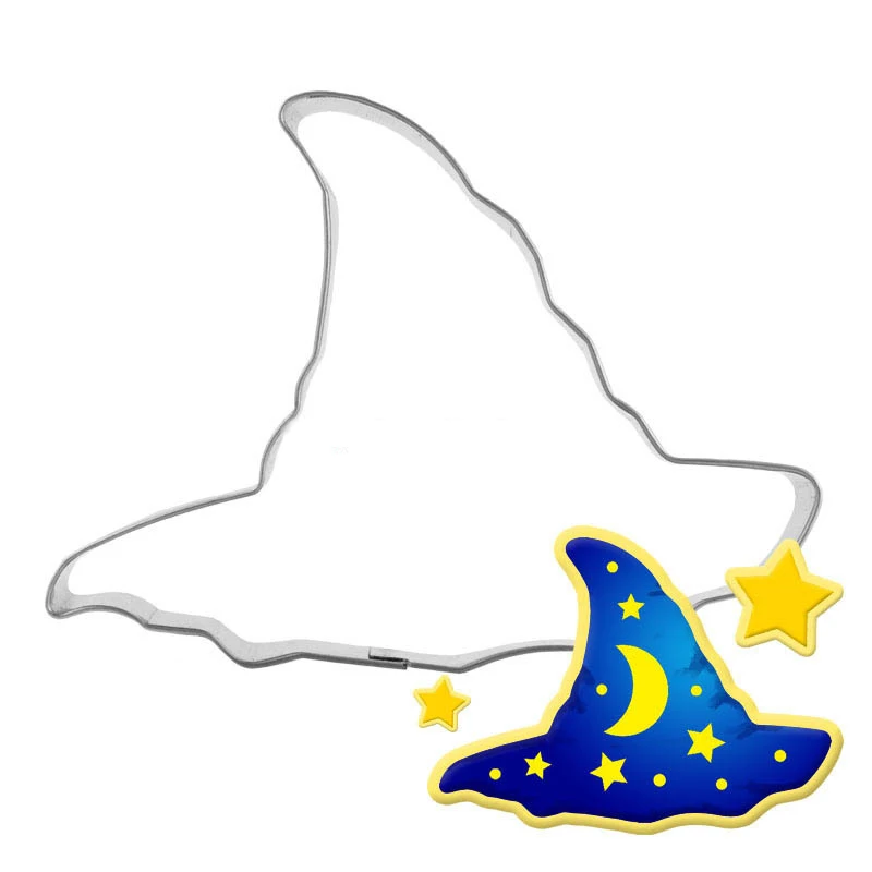 Хэллоуин нержавеющая сталь 3D ведьма шляпа печенье резаки форма для торта печенья