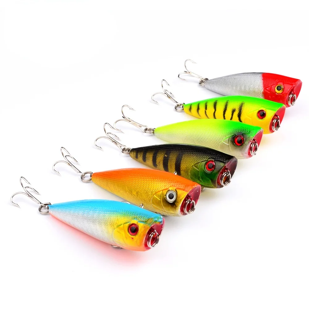 

1pcs Popper Fishing Lure 6cm/7g Floating Plastic Hard Bait Topwater Artificial Wobbler Bass Tackle