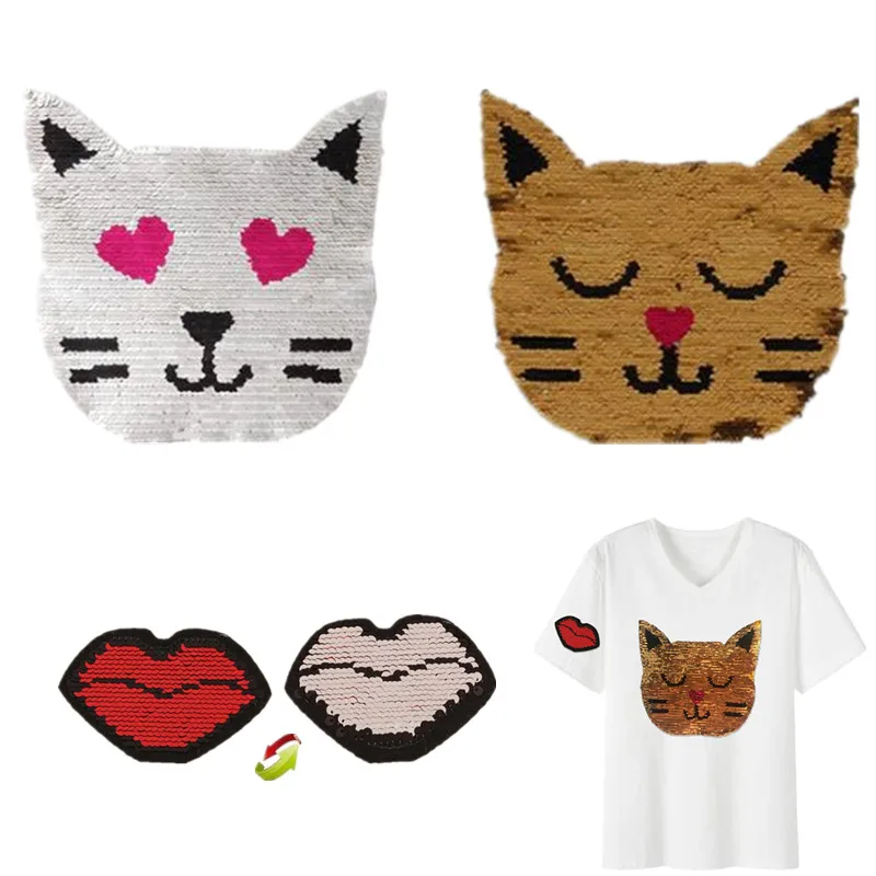 Патч Реверсивный изменение цвета блестки аппликация для одежды аксессуары