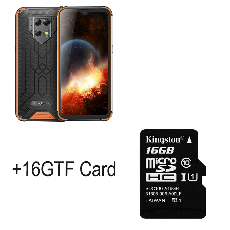 Blackview BV9800 Helio P70 Android 9,0 6GB+ 128GB смартфон 48MP задняя камера IP68 Водонепроницаемая 6580mAh 6," FHD мобильный телефон - Цвет: Orange N 16G card