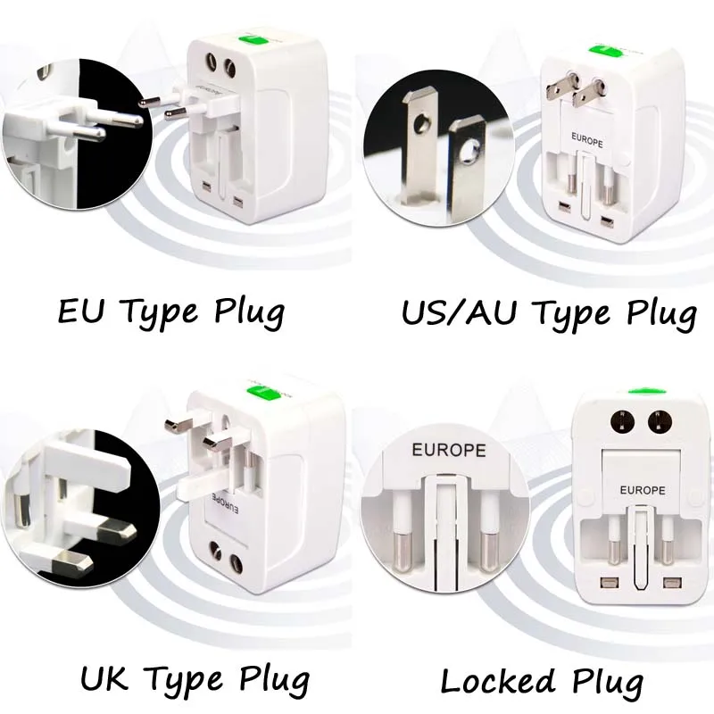 Универсальный дорожный адаптер USBO CE Multifuntion 5 в 1 А зарядное устройство USB для AU US UK