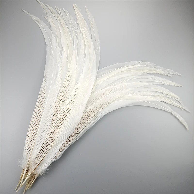 

Wholesale Natural Pheasant Tail Feathers for Crafts 15-80cm Silver Pheasant Feather DIY Wedding Party Decoration Carnival Plumas