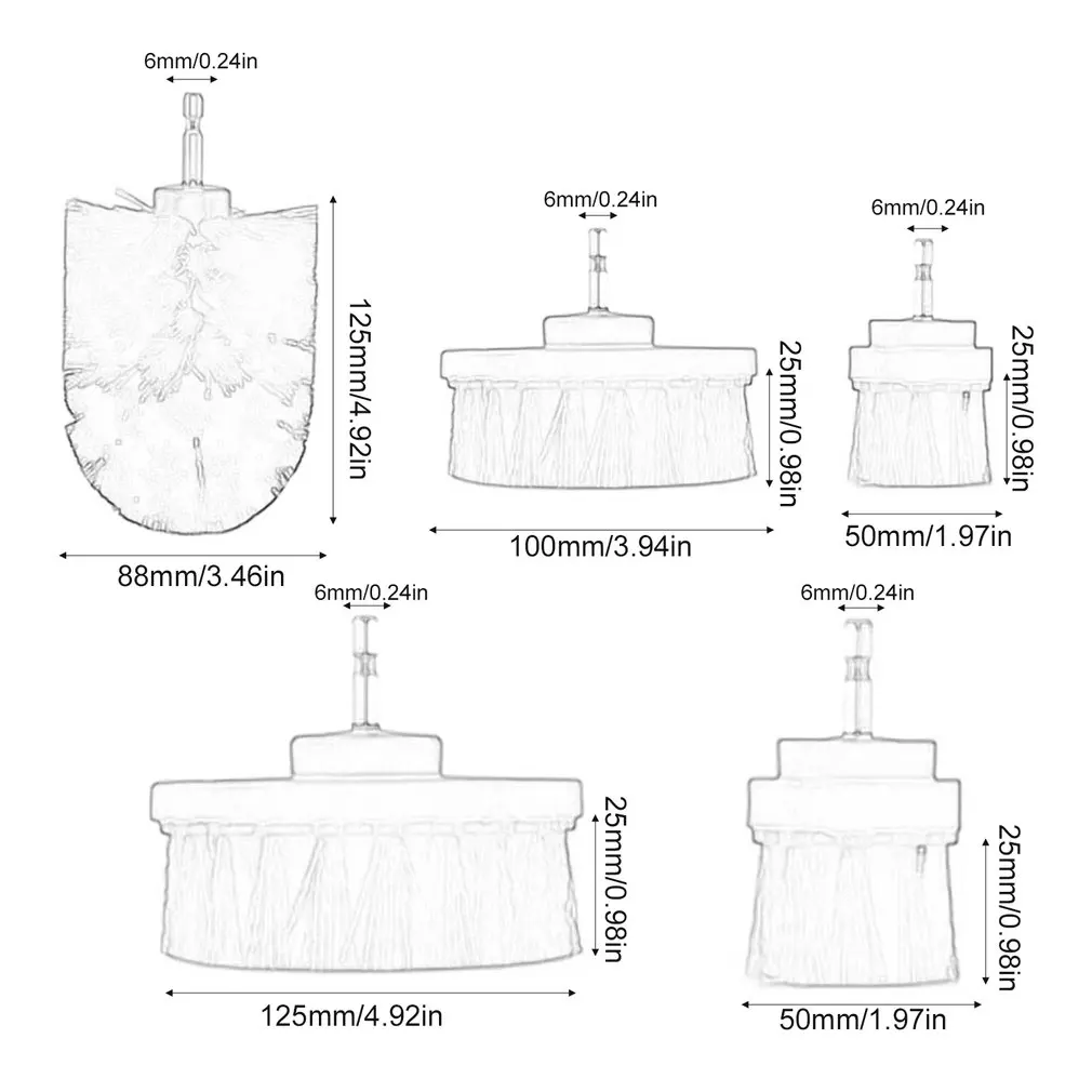 

5 Pcs Kitchen Bathroom Tile Sink Floor Dirt Removal Cleaning Brush Head Electric Cleaning And Polishing Brush