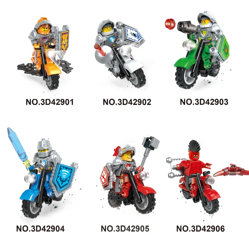 6 комплектов Черепашки Ниндзя фигурки кирпичные игрушки детские Сделай Сам