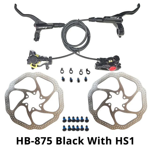 Black with HS1 ZOOM HB-875 HB 875 Велосипедный Тормоз mtb горный велосипед гидравлический дисковый тормоз набор зажимов совместим с mt200 m365 m395 - Цвет: Black with HS1