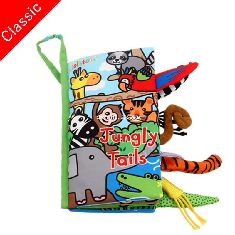 SZ04 NEW Jungly Tail Детские игрушки, детские книги для раннего развития, тканевые книги для детей, Обучающие Развивающие книги, хвосты животных, динозавры SZ04 - Цвет: SZ04 NEW Jungly Tail