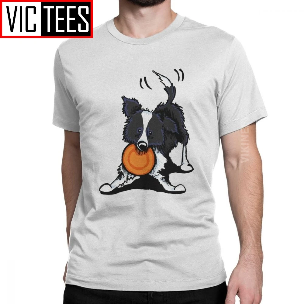 Мужская Винтажная Футболка Border Collie 100% хлопок для собак Lover Pet Collies Camisas Hombre|Мужские