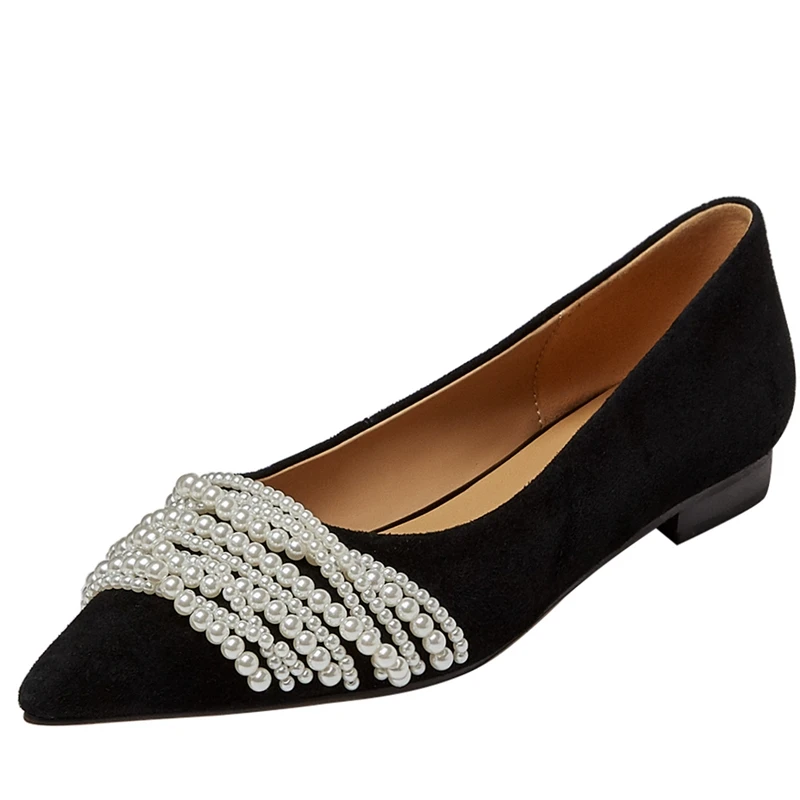 

Балетки женские из натуральной кожи, с острым носком, на плоской подошве