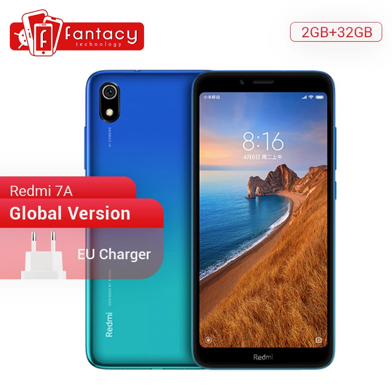 Xiaomi Redmi 7A 7 смартфон с восьмиядерным процессором Snapdargon 439 ОЗУ 2 Гб ПЗУ 32 ГБ 4000