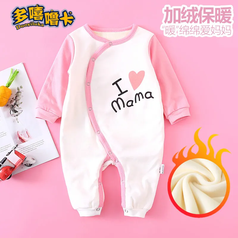 Новинка милый бархатный комбинезон с длинными рукавами для новорожденных