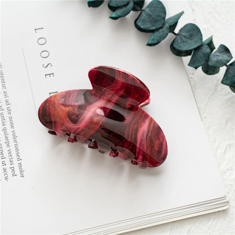 

Elegant Women Acrylic Hair Claws Starry Sky Marble Geometric Hairpins Makeup Styling Tool Ponytail Hair Clips Hair Accessories