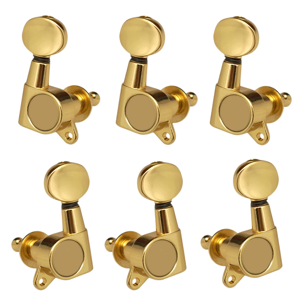 6pcs Tunnel Keys Head Tuning Mechanical 3R3L Retro Zinc Alloy For Electric Guitar - Gold | Спорт и развлечения