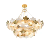 2 layer magic fan gold silver hanging lamps dimmable led chandelier lighting lustre suspension luminaire lampen for foyer