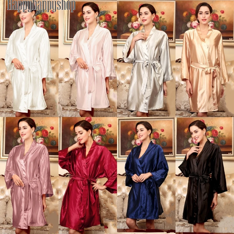 Роскошные женские пижамы с длинным рукавом атласные халаты ночная рубашка