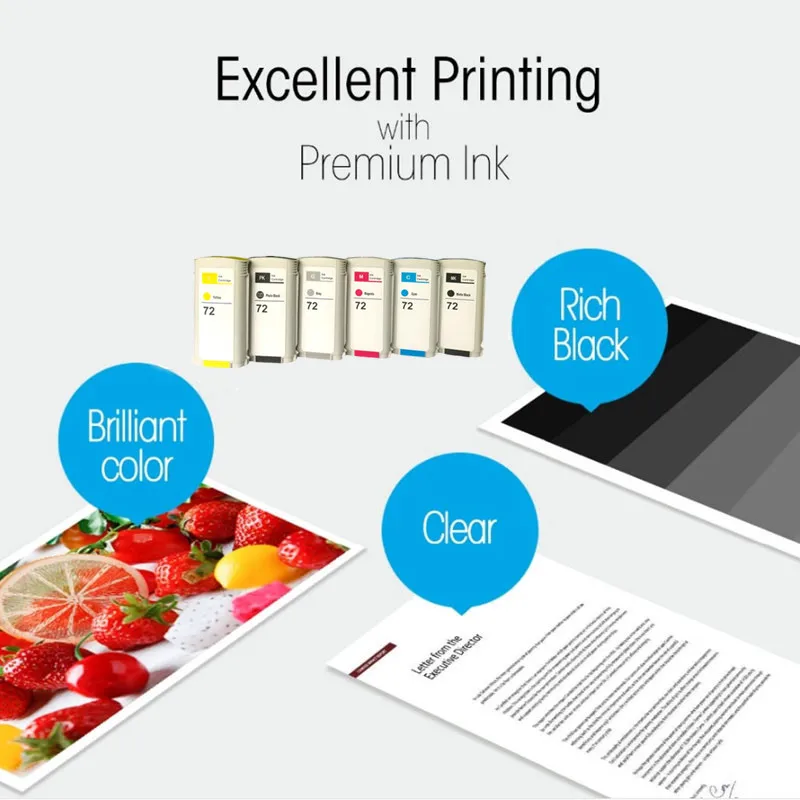 compatible for hp 72 ink cartridge for hp72 ink cartridge with chip t610 t620 t770 t790 t795 t1100 t1120 t1200 t1300 t2300 free global shipping