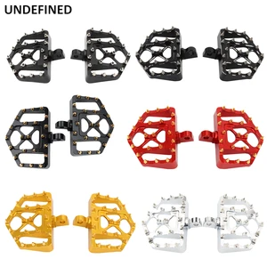 Motorcycle Wide Fat Foot Pegs MX Offroad Floorboard Footrests Pedals For Harley Sportster XL Dyna FXDF Softail Fatboy Touring