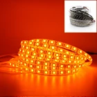 Светодиодная полоса освещения 5050 нм настоящий оранжевый SMD 3528 полоса лента Диодная лента световая полоса s 12 В Гибкая полоса лампа 1 м 2 м 3 м 4 м 5 м
