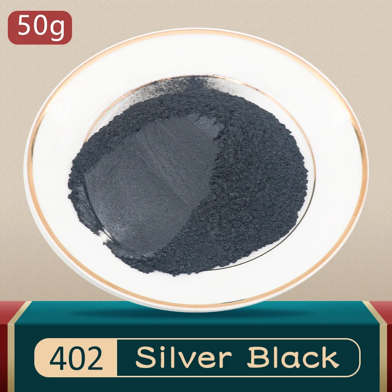 

Sliver Black Mica Pigment Pearl Powder DIY Mineral Dye Colorant Dust YB402 for Soap Crafts Ceramic