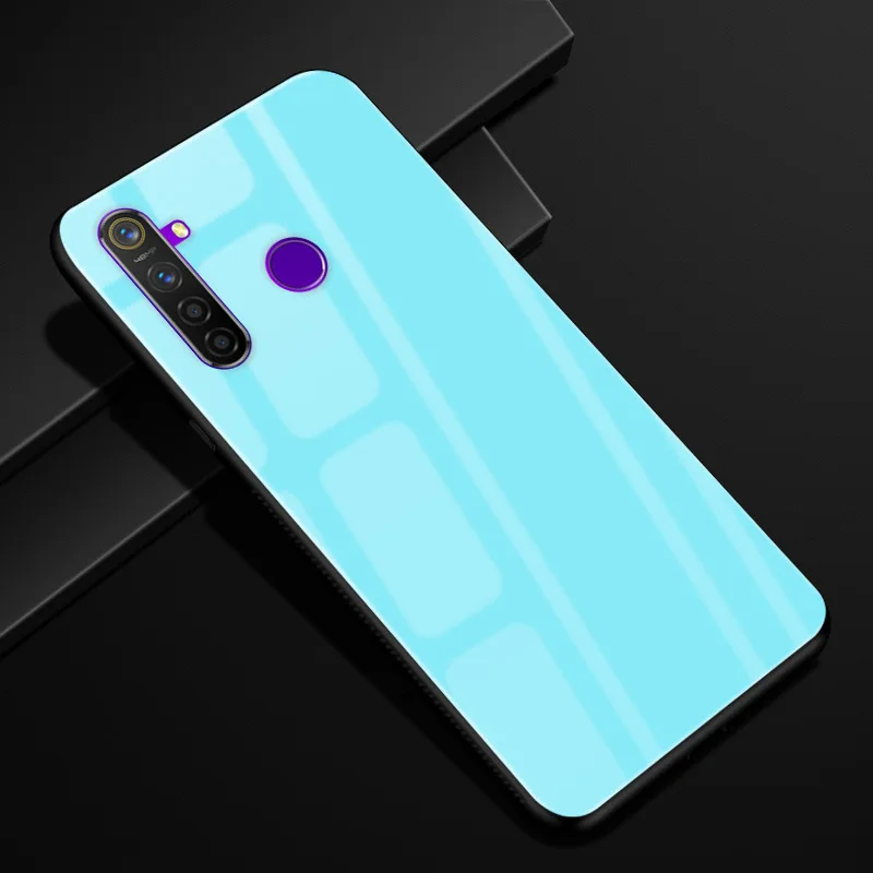 24 Для OPPO Realme 5 pro Чехол 6,3 ''стекло Жесткий чехол для OPPO Realme5 чехол для телефона силиконовый бампер Fundas Coque Realme 5pro - Цвет: 24
