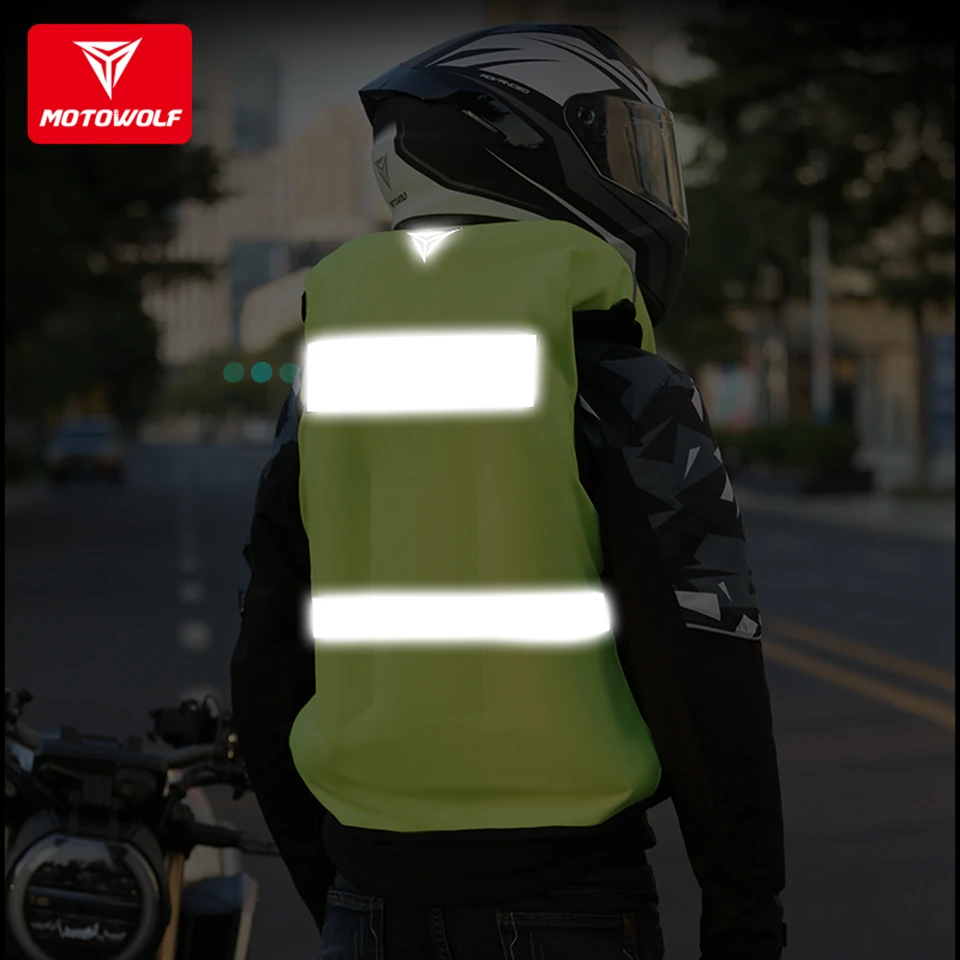motowolf motorcycle inflatable anti fall airbag suit protective reflective vest riding equipment safety vest free global shipping