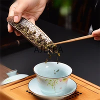 50pcslot chinese tea spoon copper teaspoon tea leaf chooser holder chinese kongfu tea accessories tool minimalist style ct0456